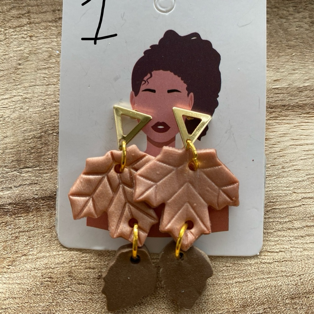 Elegant Gold and Brown Fall Leaf Earrings